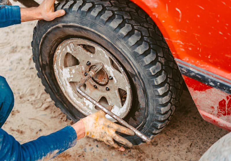 perlindungan tire flap terhadap ban, rubber wheel